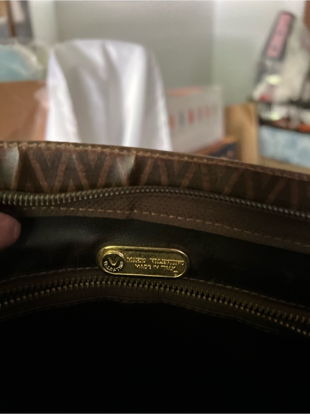 Mario Valentino Brown Monogram Clutch - Picture 4 of 7